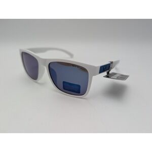 True Religion Men's White Sunglasses with Blue Mirrored Lenses Logo NWT